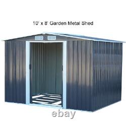 Extra Large Tool Box 10x8ft Sliding Door Outdoor Storage Steel Garden Shed Apex