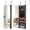 Full Mirror Jewelry Storage Cabinet With With Slide Rail Can Be Hung On The Door