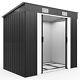 Gardebruk Metal Tool Shed 196x122x182cm Garden Store Withsliding Door Anthracite