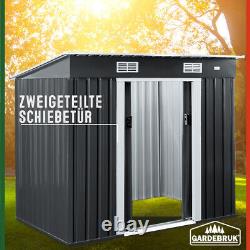 GARDEBRUK Metal Tool Shed 196x122x182cm Garden Store withSliding Door Anthracite