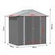 Galvanized Steel Garden Shed Tool Storage Cabinet Sliding Door Outdoor Carport