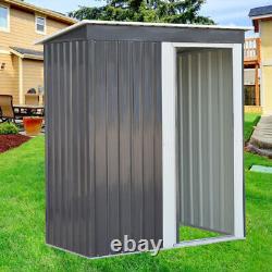Garden Shed Sliding Door Small House Yard Outdoor Tools Storage Shed Dark Grey