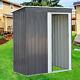 Garden Shed Sliding Door Small House Yard Outdoor Tools Storage Shed Dark Grey