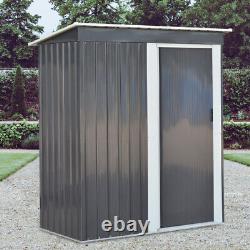 Garden Shed Sliding Door Small House Yard Outdoor Tools Storage Shed Dark Grey