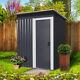 Garden Shed Sliding Door Utility Room Tool Shed Storage Small House Dark Grey