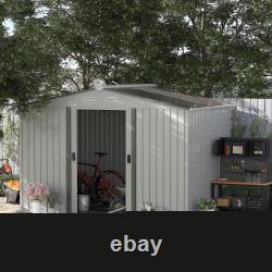 Garden Shed Storage Large Yard Store Sliding Door Metal Roof Tool Box