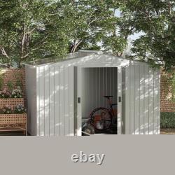 Garden Shed Storage Large Yard Store Sliding Door Metal Roof Tool Box