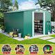 Garden Shed Storage Large Yard Store Sliding Door Metal Roof Tool Box With Base