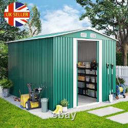 Garden Shed Storage Large Yard Store Sliding Door Metal Roof Tool Box With Base