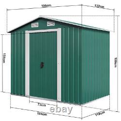 Garden Shed Storage Large Yard Store Sliding Door Metal Roof Tool Box With Base