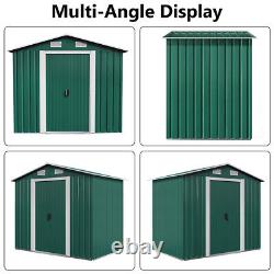 Garden Shed Storage Large Yard Store Sliding Door Metal Roof Tool Box With Base