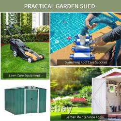 Garden Shed Storage Large Yard Store Sliding Door Metal Roof Tool Box With Base