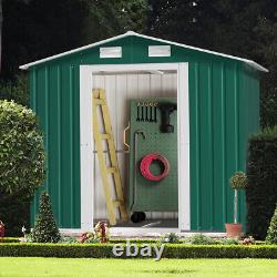 Garden Shed Storage Large Yard Store Sliding Door Metal Roof Tool Box With Base