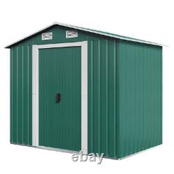 Garden Shed Storage Large Yard Store Sliding Door Metal Roof Tool Box With Base