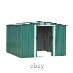 Garden Shed Storage Large Yard Store Sliding Door Metal Roof Tool Box With Base