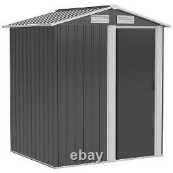 Garden Storage Shed, Sliding Door, Sloped Roof 152 x 132 x 188 cm, Grey