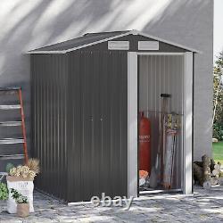 Garden Storage Shed, Sliding Door, Sloped Roof 152 x 132 x 188 cm, Grey