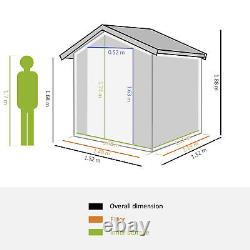 Garden Storage Shed, Sliding Door, Sloped Roof 152 x 132 x 188 cm, Grey