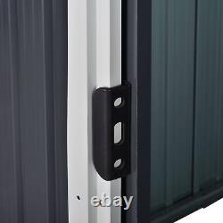 Garden Storage Shed with Double Sliding Door Outdoor Grey