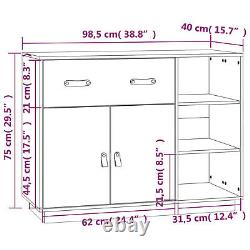 Goliraya Sideboard Side Cabinet Storage Cabinet with Sliding Door Stackable E6A6