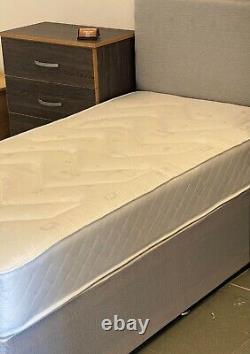 Grey Special Size Divan Bed 2ft6 x 5ft9, 3ftx 5ft9 Short Storage Mattress