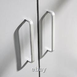 Grey Wardrobe 2 Door 3 Drawer with Hanging Rail and Storage Shelf Bedroom Unit