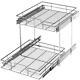 Homlux Pull Out Cabinet 13.8 X 20 Sturdy 2-tier Sliding Organizer Steel Silver