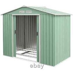 Heavy Duty Garden Shed Foundation Equipment Storage Double Door Sliding Green