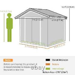 Heavy Duty Garden Shed Foundation Equipment Storage Double Door Sliding Green