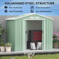 Heavy Duty Garden Shed Foundation Equipment Storage Double Door Sliding Green