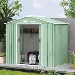 Heavy Duty Garden Shed Foundation Equipment Storage Double Door Sliding Green