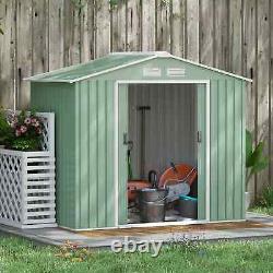 Heavy Duty Garden Shed Foundation Equipment Storage Double Door Sliding Green