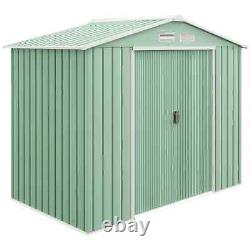 Heavy Duty Garden Shed Foundation Equipment Storage Double Door Sliding Green