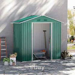 Heavy Duty Garden Shed Walk-in Double Sliding Door Tool Equipment Storage Green