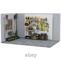 Heavy Duty Garden Shed Walk-in Double Sliding Door Tool Equipment Storage Grey