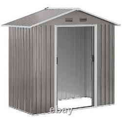 Heavy Duty Garden Shed Walk-in Double Sliding Door Tool Equipment Storage Grey