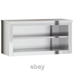 Kitchen Wall Cabinet with Sliding Doors Storage Cabinet Stainless Steel vidaXL