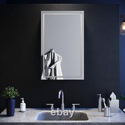 LED Bathroom Mirror Cabinet With Lights Storage Cupboard Sliding Door 430×690mm