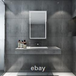 LED Bathroom Mirror Cabinet with Sliding Door Sensor Switch Storage 430 x 690mm