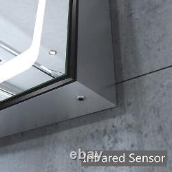 LED Bathroom Mirror Cabinet with Sliding Door Sensor Switch Storage 430 x 690mm