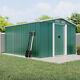 Large 10 X 8ft Outdoor Storage Garden Shed Sliding Door Galvanised Metal Green