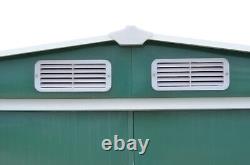 Large 10 X 8FT Outdoor Storage Garden Shed Sliding Door Galvanised Metal Green