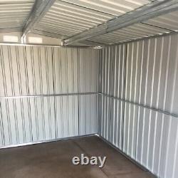 Large 10 X 8FT Outdoor Storage Garden Shed Sliding Door Galvanised Metal Green