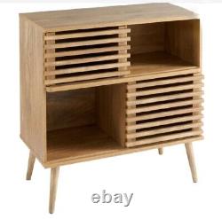 Large Contemporary Sideboard Cabinet Display Slated Sliding Doors Storage Unit