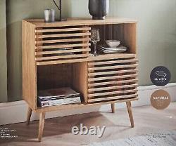 Large Contemporary Sideboard Cabinet Display Slated Sliding Doors Storage Unit