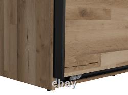 Large Sliding Door Wardrobe Storage Bedroom 240 cm Silva Oak Concrete Grey Arica