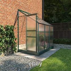 Lean-To Greenhouse Polycarbonate Aluminium Metal Frame Sliding Door Plant Store