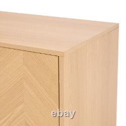 Luxury Oak Sideboard TV Unit Cabinet Buffet Cupboard With 3 Drawer 2 Door 160CM