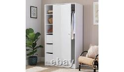 Malibu 1 Door Sliding Wardrobe White Stylish and Spacious Bedroom Storage Unit