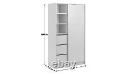 Malibu 1 Door Sliding Wardrobe White Stylish and Spacious Bedroom Storage Unit